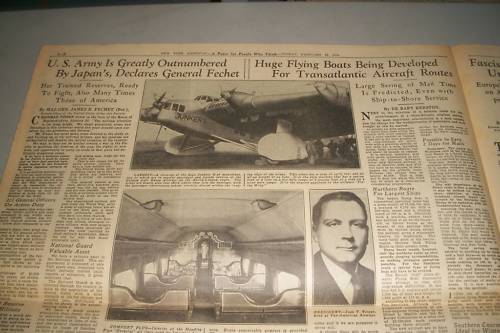 1934 FEBRUARY 18 MARCH OF EVENTS NEW YORK AMERICAN NEWSPAPER F. GIBBONS - NP 677