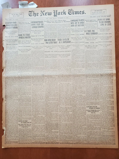 1921 NOV 11 NEW YORK TIMES - 90,000 PAY HONOR TO UNKNOWN LYING IN STATE- NT 8018