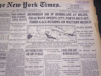 1931 SEPTEMBER 12 NEW YORK TIMES - HUNDREDS DIE IN HURRICANE AT BELIZE - NT 5014