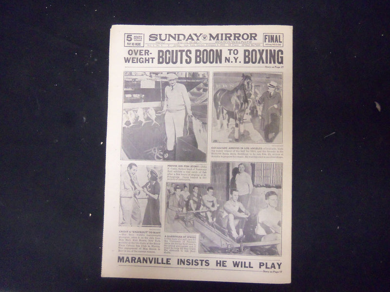 1935 FEBRUARY 3 NEW YORK SUNDAY MIRROR-NEW DEAL FACING ATTACK BY G.O.P.- NP 2250