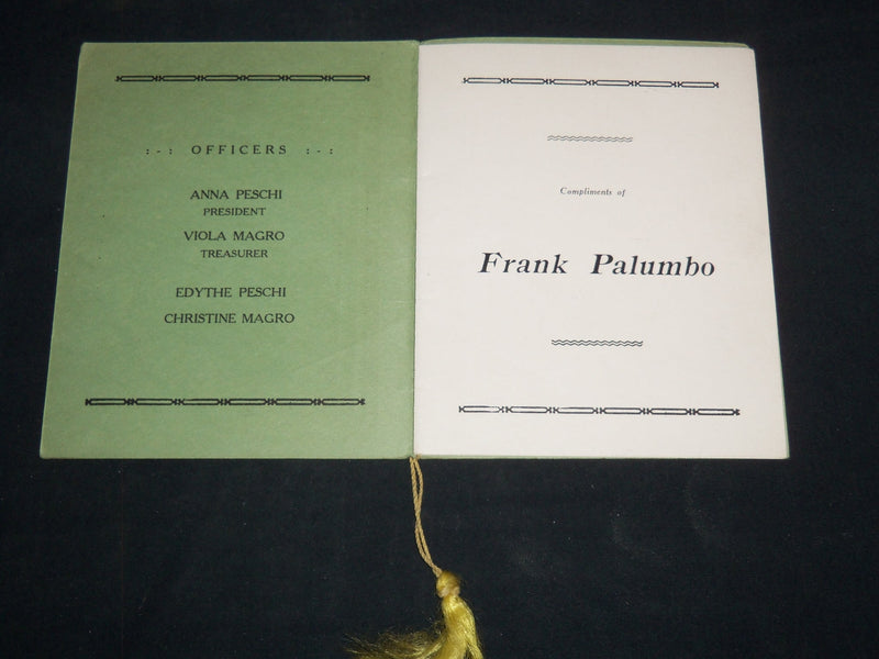 1935 ALETHEA CARA GIRLS DINNER DANCE PROGRAM - PHILADELPHIA - J 8738