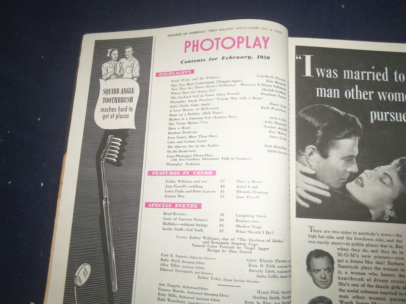 1950 FEBRUARY PHOTOPLAY MAGAZINE - ESTHER WILLIAMS COVER - F 251L