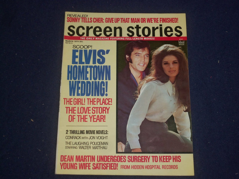 1974 MARCH SCREEN STORIES MAGAZINE - ELVIS PRESLEY - PHOTOS & STORIES - ST 5908