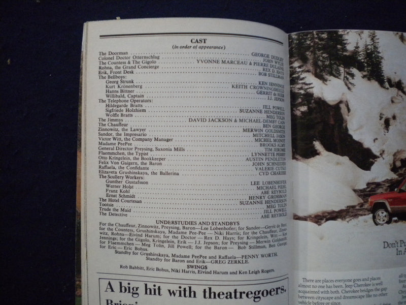 1991-1992 GRAND HOTEL THE MUSICAL PLAYBILL - LOT OF 2 - 3 SIGNATURE - J 8312