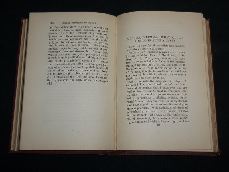 1921 SEXUAL PROBLEMS OF TO-DAY HARDCOVER BOOK BY WILLIAM J. ROBINSON - KD 7216