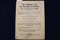 1949 JULY THE ANDERSON PLAN FOR THE AGED AFTER SIXTY - SOFTCOVER BOOK - K 1492