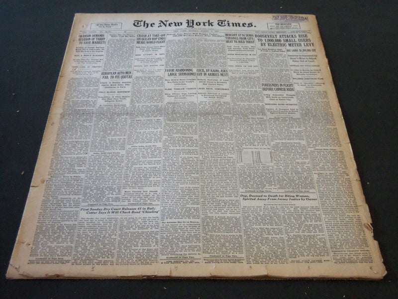 1930 AUGUST 4 NEW YORK TIMES - DETROIT AUTO PLANTS WILL OPEN TODAY - NT 5697