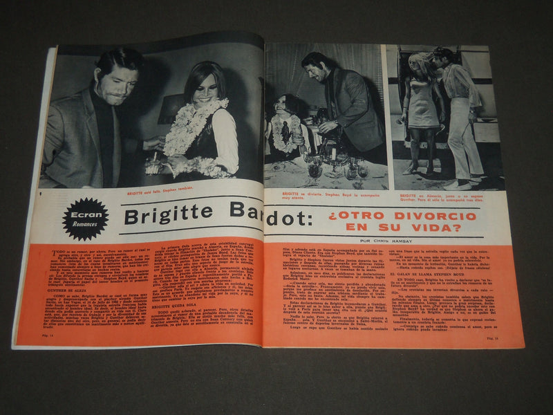 1961-1968 BRIGETTE BARDOT - ECRAN SPANISH MAGAZINES LOT OF 5 - O 2361K