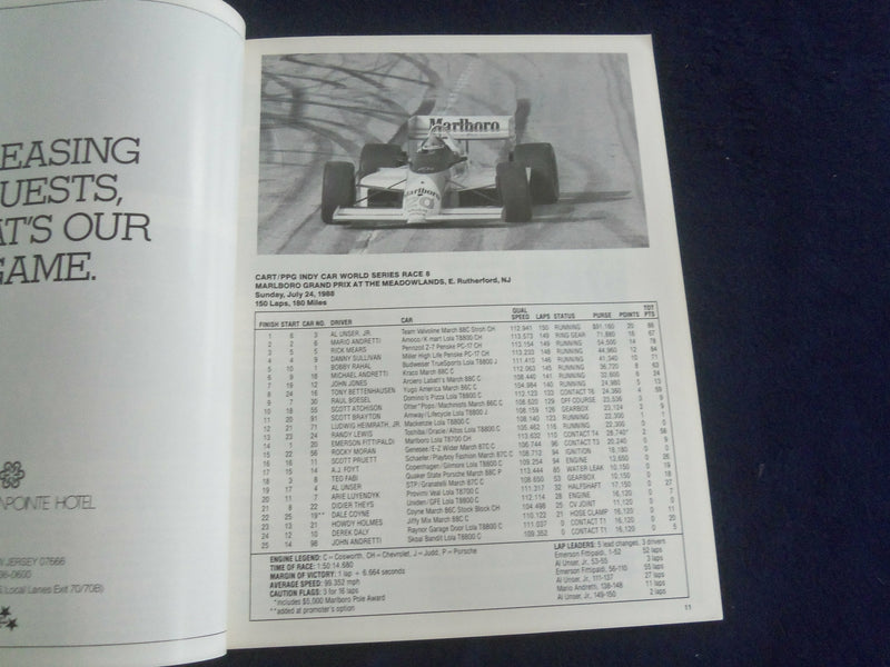1989 JULY 14-16 MARLBORO GRAND PRIX AT THE MEADOWLANDS RACING PROGRAM - SP 3990O