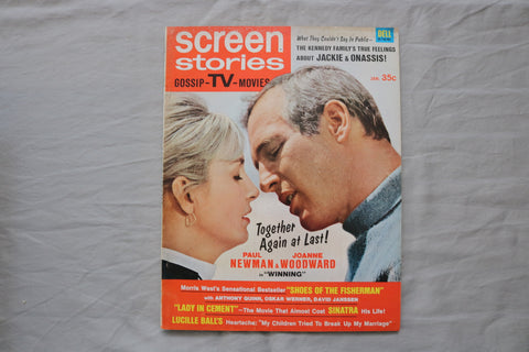 1969 JAN SCREEN STORIES MAGAZINE - PAUL NEWMAN& JOANNE WOODWARD COVER - E 19941