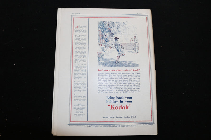 1922 AUGUST 30 THE TATLER MAGAZINE - LONDON, ENGLAND - E 9835