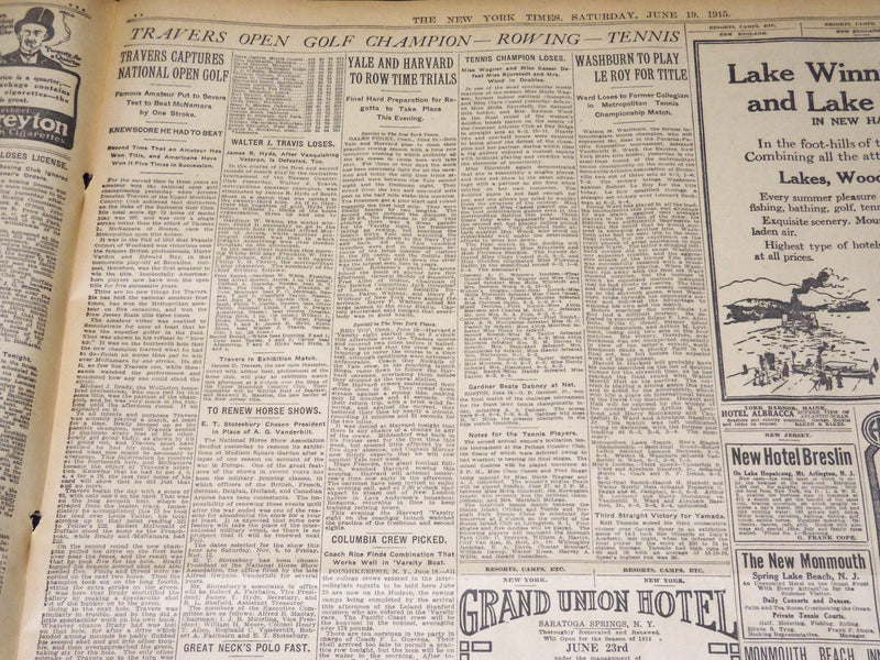 1915 JUNE 19 NEW YORK TIMES NEWSPAPER - MIGHTY BATTLE FOR LEMBERG ON - NT 7713