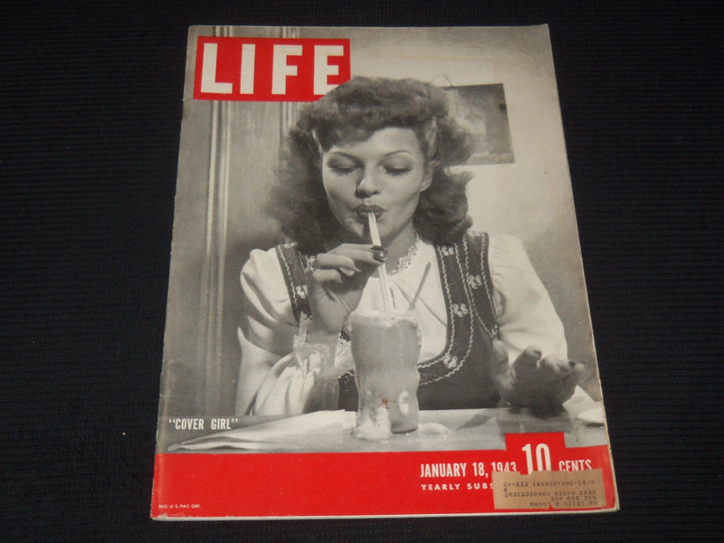 1943 JANUARY 18 LIFE MAGAZINE - RITA HAYWORTH COVER - L 322