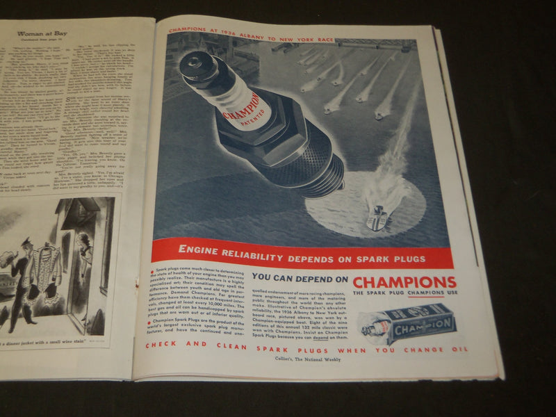1937 MARCH 13 COLLIER'S MAGAZINE - GREAT ILLUSTRATIONS, ARTICLES & ADS - ST 3629