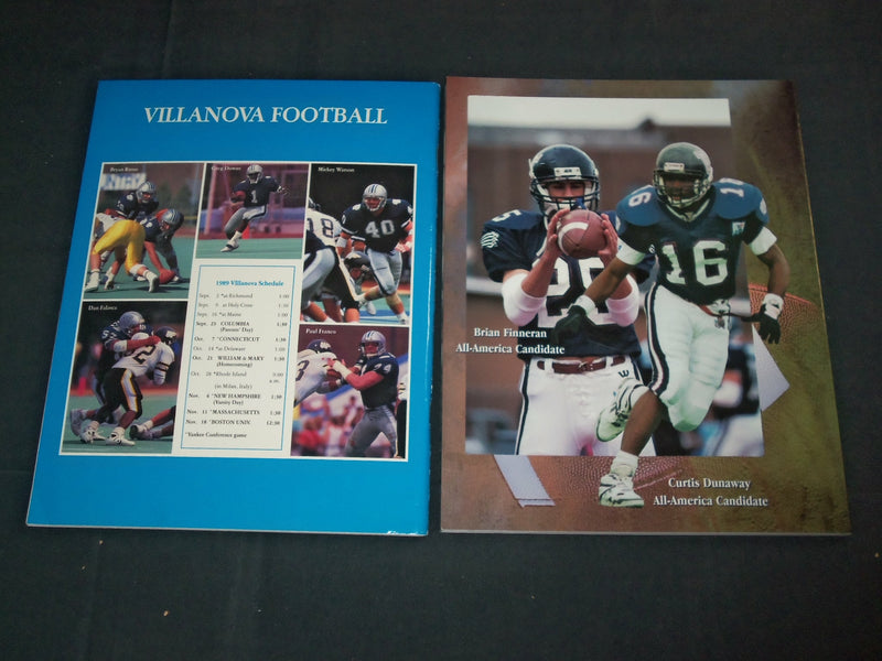 1989-1996 VILLANOVA UNIVERSITY FOOTBALL MEDIA GUIDE - LOT OF 2 - O 3092