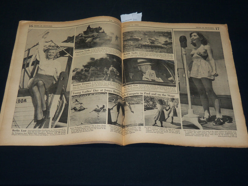 1941 AUGUST 7 PM'S WEEKLY NEWSPAPER - HITLER ADMITS FEAR INSIDE GERMANY- NP 4929