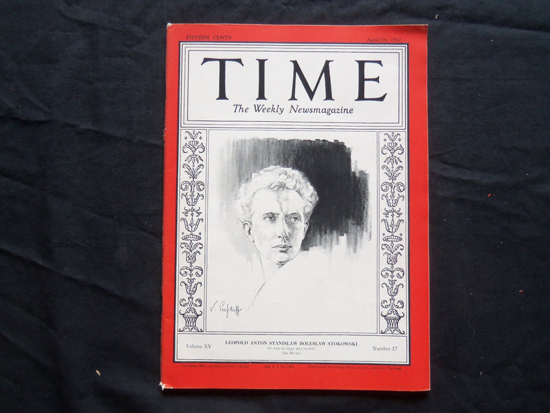 1930 APRIL 28 TIME MAGAZINE - LEOPOLD ANTON STANISLAW BOLESLAW STOKOWSKI - T 225