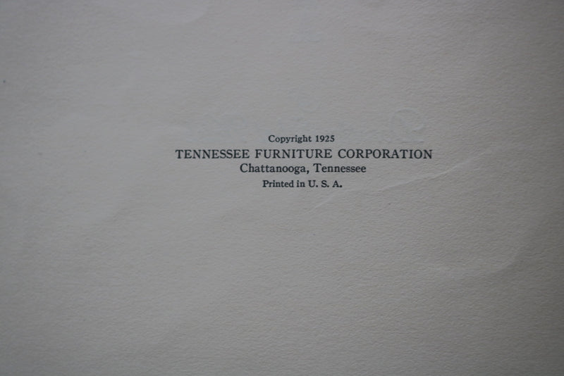 1924 TENNESSEE FURNITURE CORP. BEDROOMS & DINING ROOMS CATALOG-SOFTCOVER- K 2510