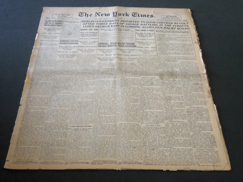 1919 JANUARY 10 NEW YORK TIMES - WILSON PRESSING PEACE DISCUSSION - NT 5830