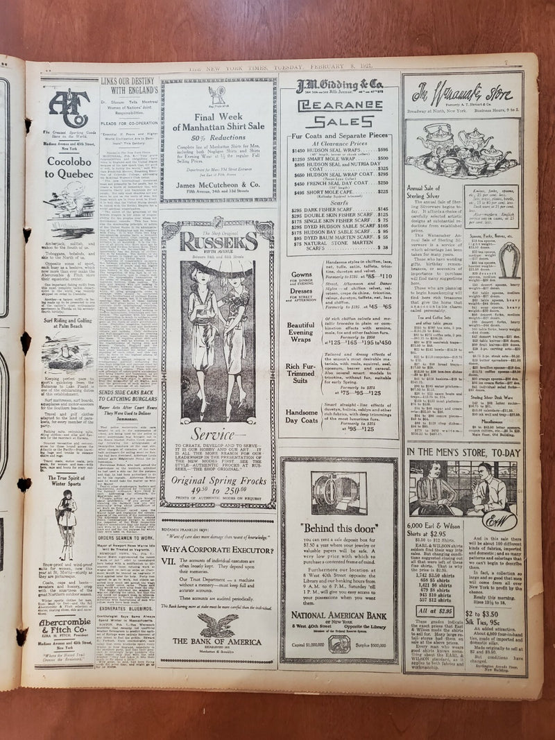 1921 FEBRUARY 8 NEW YORK TIMES - GALLI-CURCI TO SING AT METROPOLITAN - NT 8117