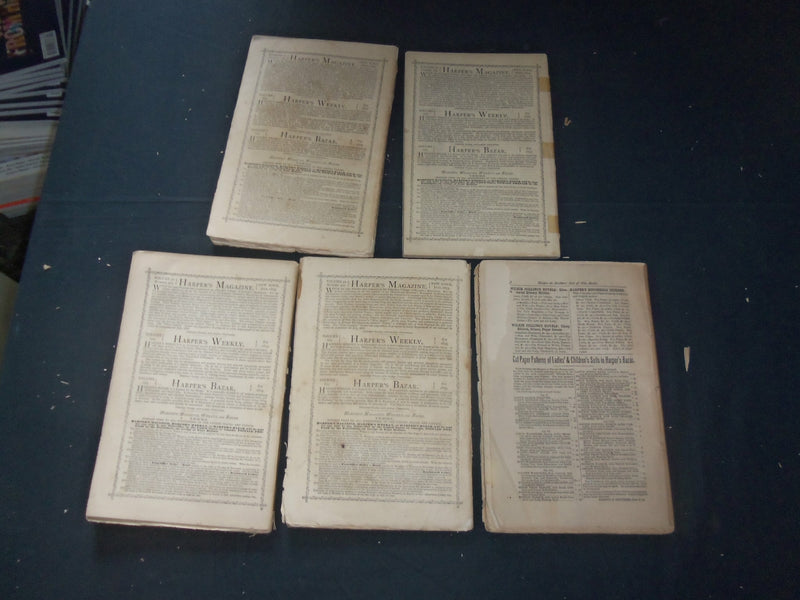 1875-76 HARPER'S MONTHLY MAGAZINE-LOT 14 ISSUES-NICE ILLUSTRATIONS & ADS-WR 364H