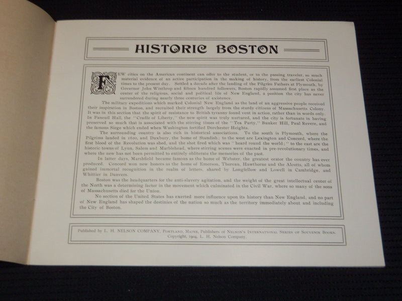 1930'S IN AND ABOUT HISTORIC BOSTON VIEW BOOK - GREAT PHOTOS - J 7921