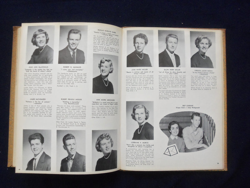 1955 SHADOWS HENRY B. WHITEHORNE HIGH SCHOOL YEARBOOK - VERONA, NJ - YB 3019