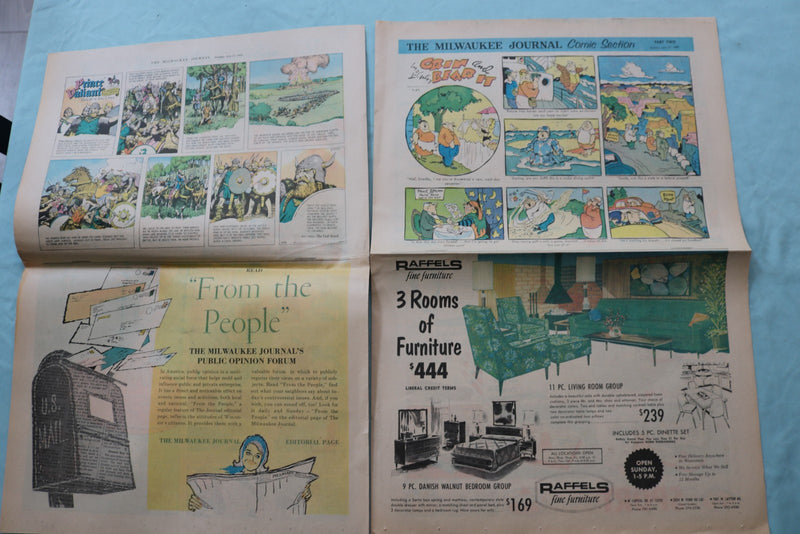 1963-1969 MILWAUKEE JOURNAL SUNDAY COLOR COMIC SECTIONS - LOT OF 3 - NP 9177