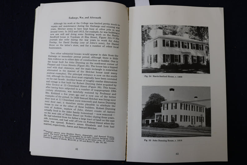 1973 THE EARLY ARCHITECTURE OF BOWDOIN COLLEGE SOFTCOVER BOOK - K 966