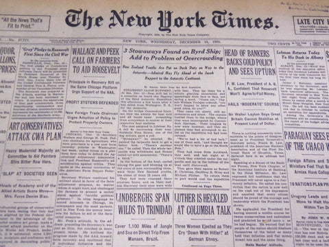 1933 DECEMBER 13 NEW YORK TIMES - 3 STOWAWAYS ON BYRD SHIP - NT 3835