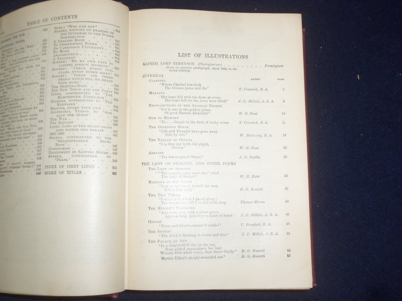 1899 ALFRED LORD TENNYSON - POETIC AND DRAMATIC WORKS HARDCOVER BOOK - KD 9169