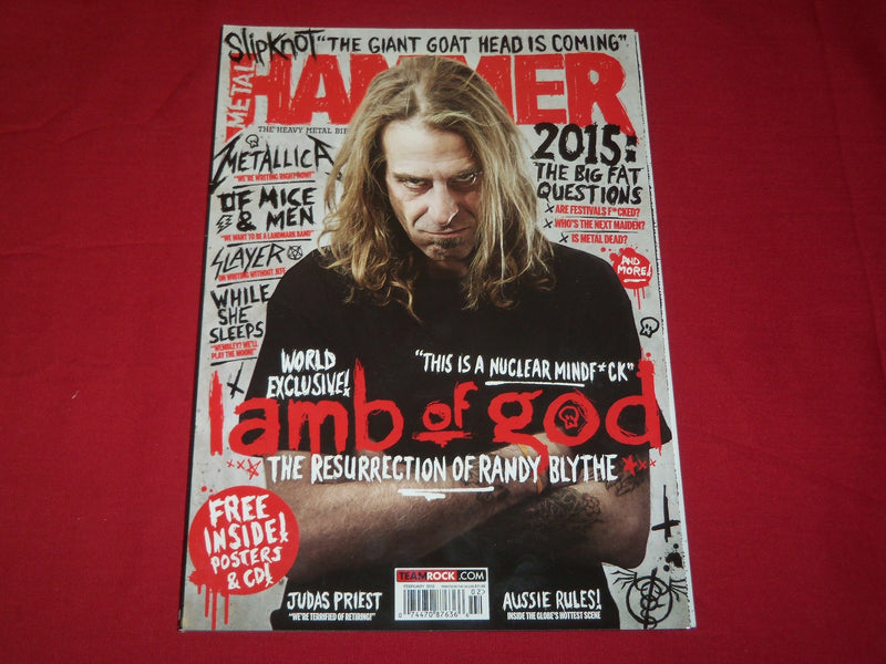 2015 FEBRUARY METAL HAMMER MAGAZINE ISSUE NO. 266 - LAMB OF GOD COVER - RC 358