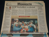 1990 NOVEMBER 7 THE ASBURY PARK PRESS NEWSPAPER - BRADLEY - PALLONE WIN- NP 4919