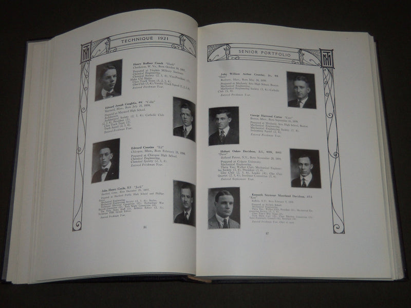 1921 TECHNIQUE M. I. T. TECHNOLOGY MASSACHUSETTS YEARBOOK - NICE PHOTOS -YB 1154