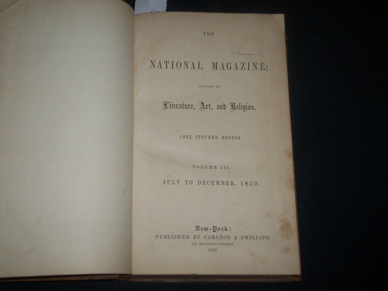 1853-1858 THE NATIONAL MAGAZINE BOUND VOLUME LOT OF 5 - NICE ILLUS. - KD 2011
