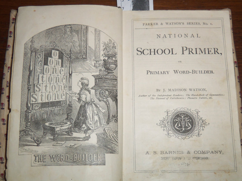 1875 NATIONAL SCHOOL PRIMER PRIMARY WORD BUILDER BOOK BY J. M. WATSON - K 2018