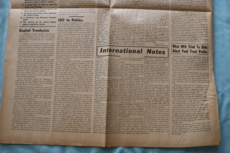 1944 MAY 27 THE MILITANT NEWSPAPER - FDR - PLANT SEIZURES - K 3304