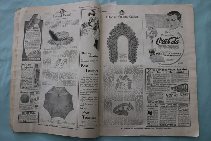 1913 MAY THE MODERN PRISCILLA MAGAZINE - COCA-COLA AD - K 3414