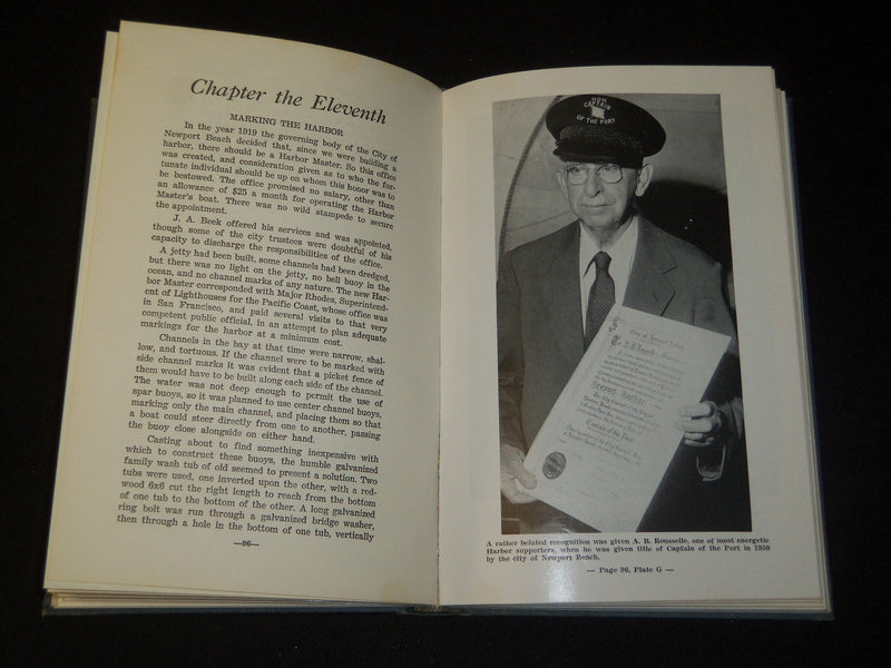 1957 FIFTY GOLDEN YEARS STORY OF NEWPORT BEACH INSCRIBED BY SAM MEYER - JC 19