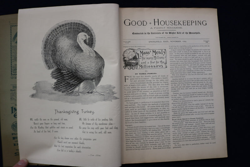 1892 NOVEMBER GOOD HOUSEKEEPING MAGAZINE - ILLUSTRATED COVER & STORIES - E 11740