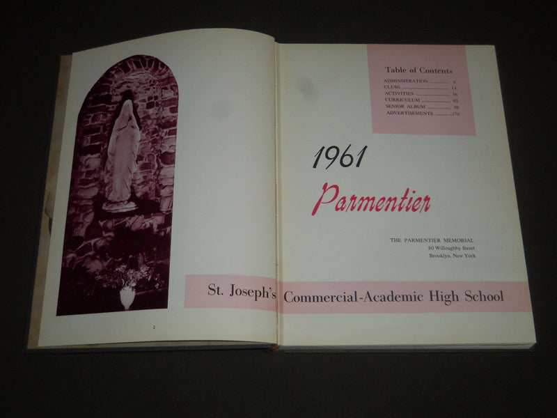 1961 THE PARMENTIER ST. JOSEPH'S HIGH SCHOOL YEARBOOK - NICE PHOTOS - YB 1186