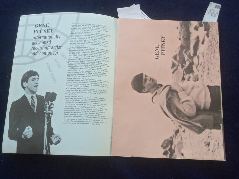 1960'S GENE PITNEY SHOWER OF STARS PROGRAM - J 8380