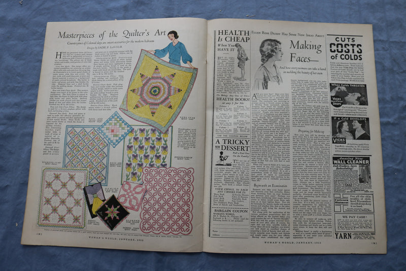 1933 JANUARY WOMAN'S WORLD MAGAZINE - THE DOUGHMAN BY WILLIAM DONAHEY - SP 4783W