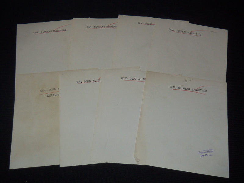 GENERAL DOUGLAS MACARTHUR PHOTOS LOT OF 8 - 8x10 - #103
