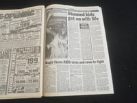 1991 NOV 8 NEW YORK DAILY NEWS NEWSPAPER - MAGIC JOHNSON AIDS VIRUS - NP 5879