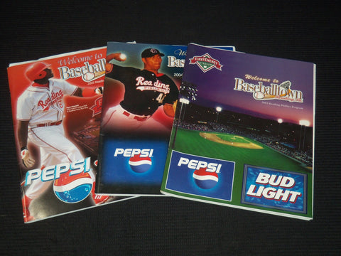 2002-2005 READING PHILADELPHIA PHILLIES BASEBALL PROGRAMS LOT OF 3 - ST 1767I