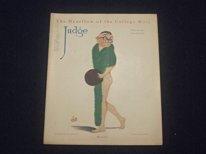 1921 MARCH 26 JUDGE MAGAZINE - HAZED - ILLUSTRATIONS & STORIES- ST 6881