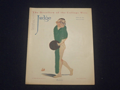 1921 MARCH 26 JUDGE MAGAZINE - HAZED - ILLUSTRATIONS & STORIES- ST 6881