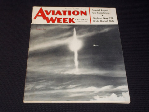 1957 NOVEMBER 25 AVIATION WEEK MAGAZINE - DOUGLAS THOR COVER - E 7034