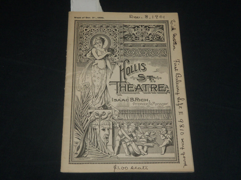 1901 WHEN WE WERE TWENTY - HOLLIS ST. THEATRE PROGRAM - J 5678